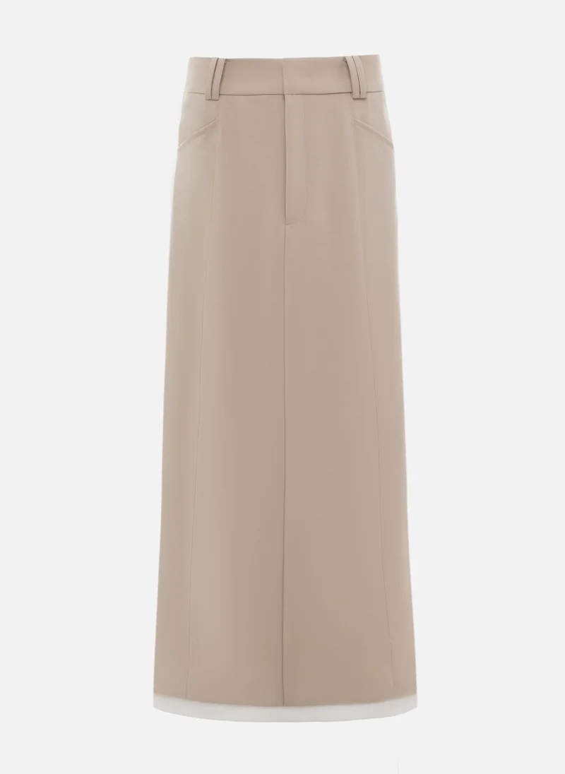 Lichi Straight maxi skirt with contrast inset